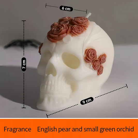 Halloween Skull-Shaped Aromatherapy Candles – Orchid Scented Holiday Décor Ornaments